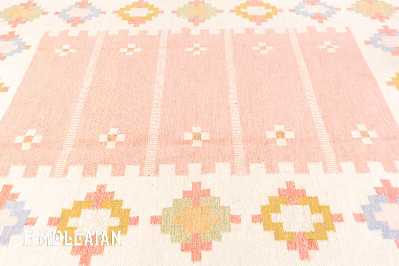 Semi Antique Swedish Kilim n°:81475618